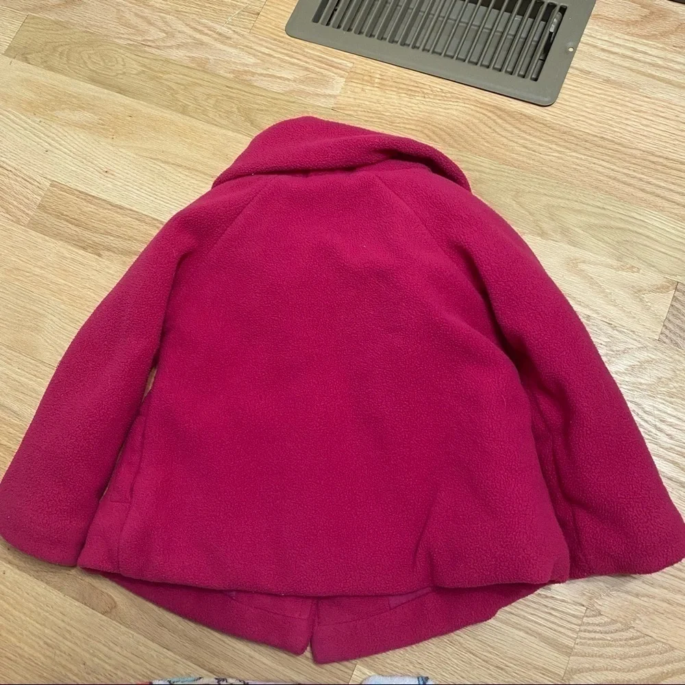 Old Navy Fleece Pea Coat 3A Girls Toddler Jacket Pink